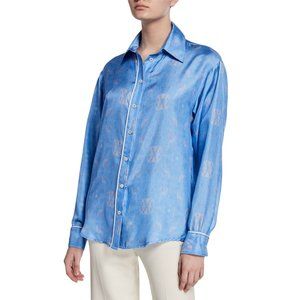 Maggie Marilyn The Hang Ten Printed Button-Down Silk Shirt 2